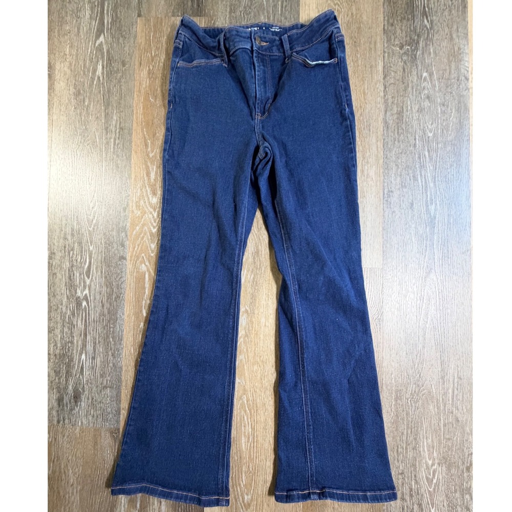 Old Navy Wow Flare Jeans Womens 4 Dark Wash High Rise Stretch Denim Bell Bottoms